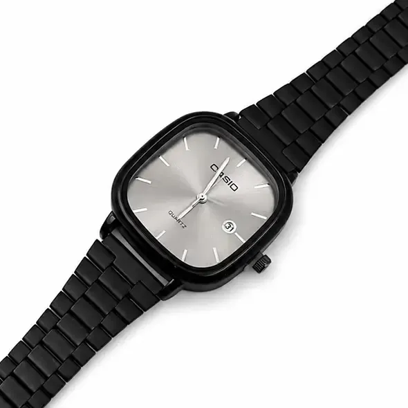ساعت مچی مردانه کاسیو CASIO اولدمانی مشکی صفحه سیلور
