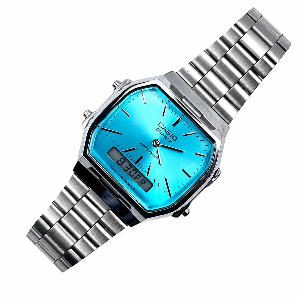 ساعت مچی کاسیو دوزمانه مدل CASIO AQ-230A فروزه ای