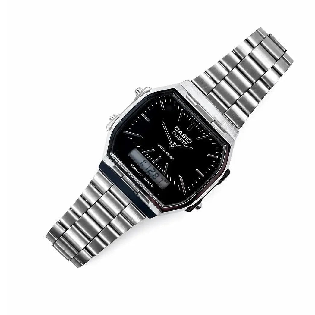 ساعت مچی کاسیو دوزمانه مدل CASIO AQ-230A مشکی