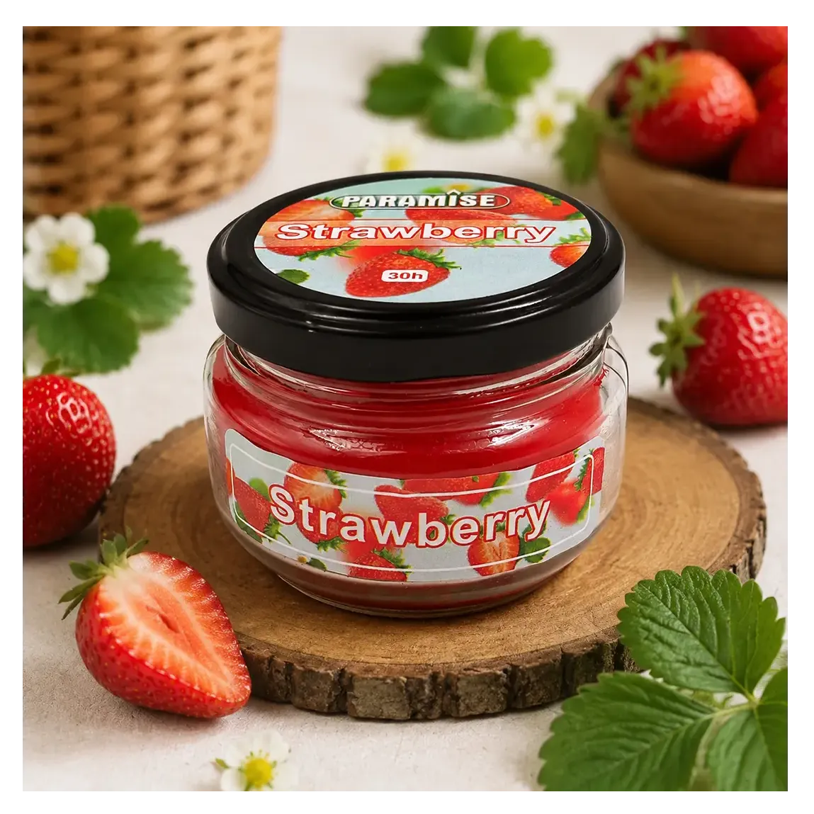 شمع معطر جار پاراميس رايحه توت فرنگي STRAWBERRY