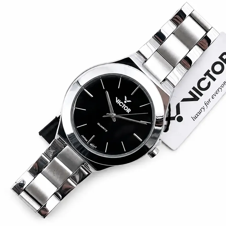 ساعت مچی ویکتور VICTOR مدل V5673-02 نقره ای مشکی