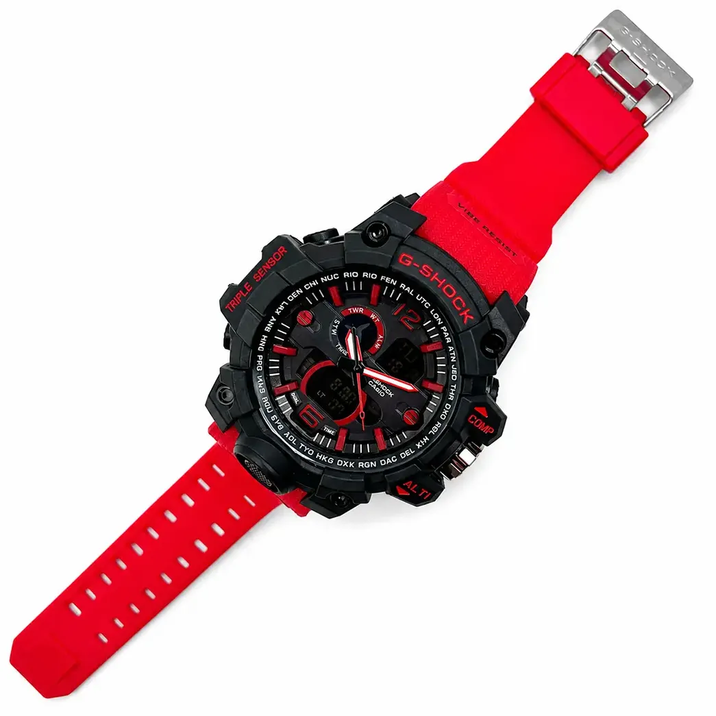 ساعت مچی جی شاک G_SHOCK دوزمانه قرمز مشکی