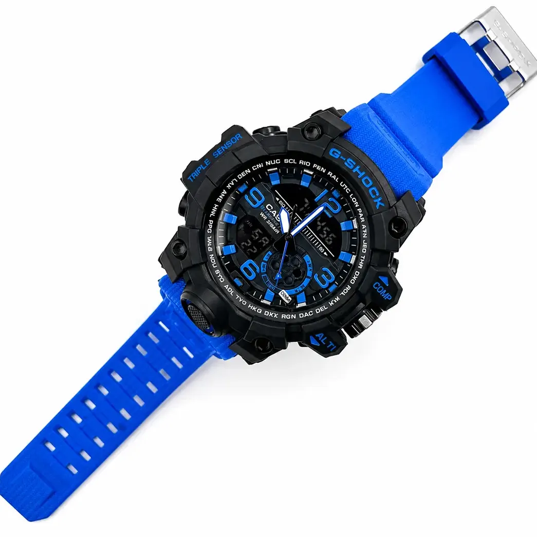 ساعت مچی جی شاک G_SHOCK دوزمانه آبی مشکی