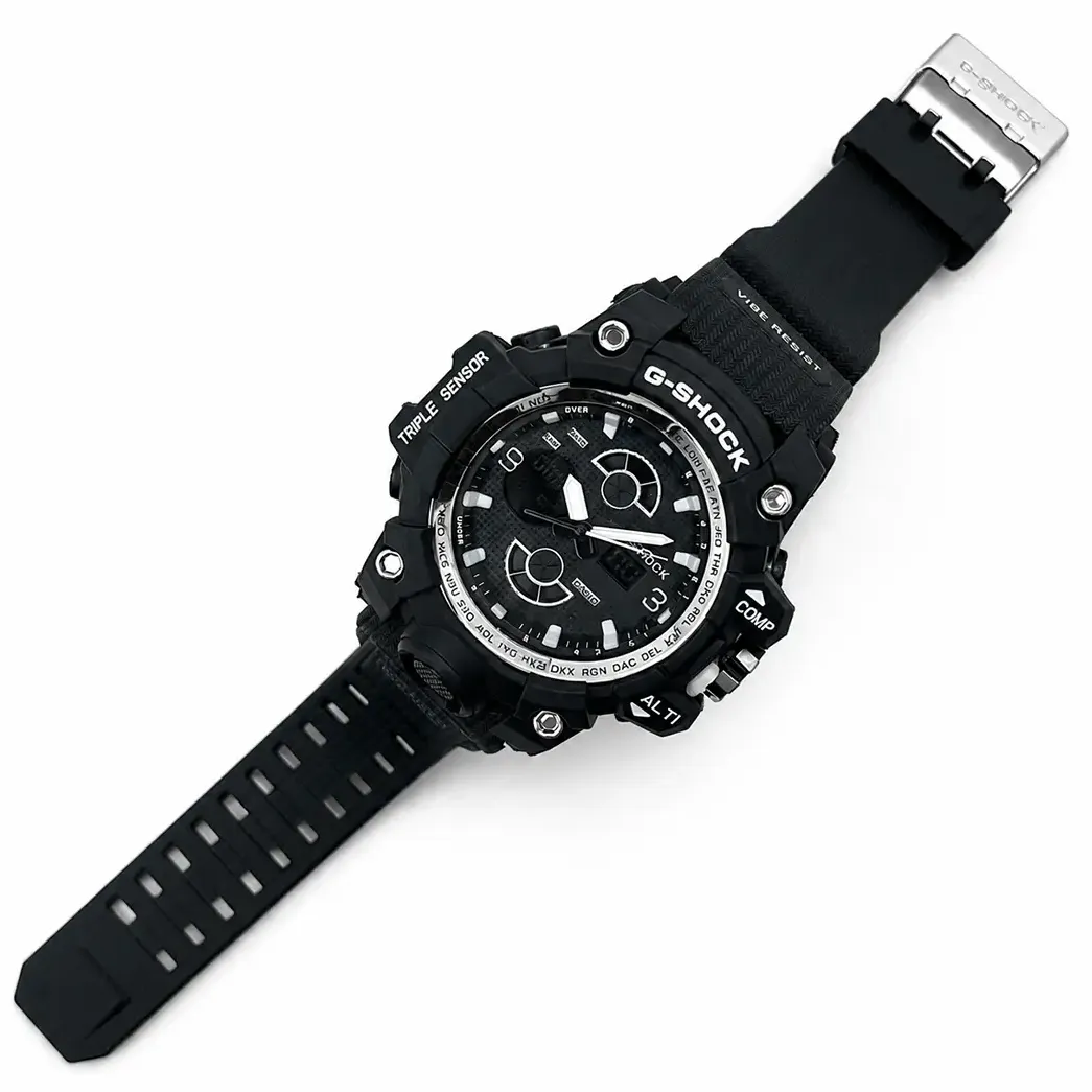 ساعت مچی جی شاک G_SHOCK دوزمانه مشکی نقره ای